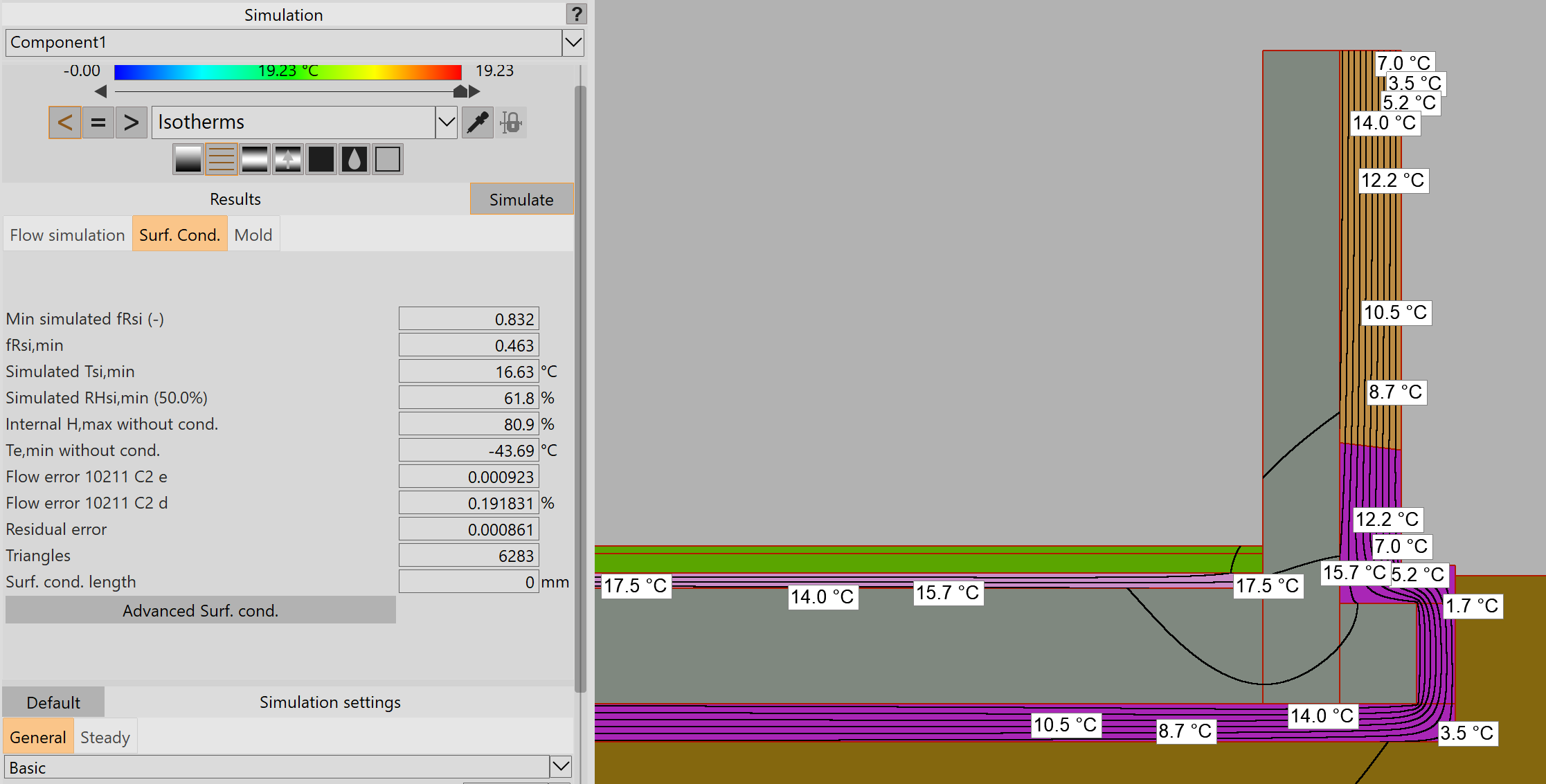 Exemple de pont thermique 2D